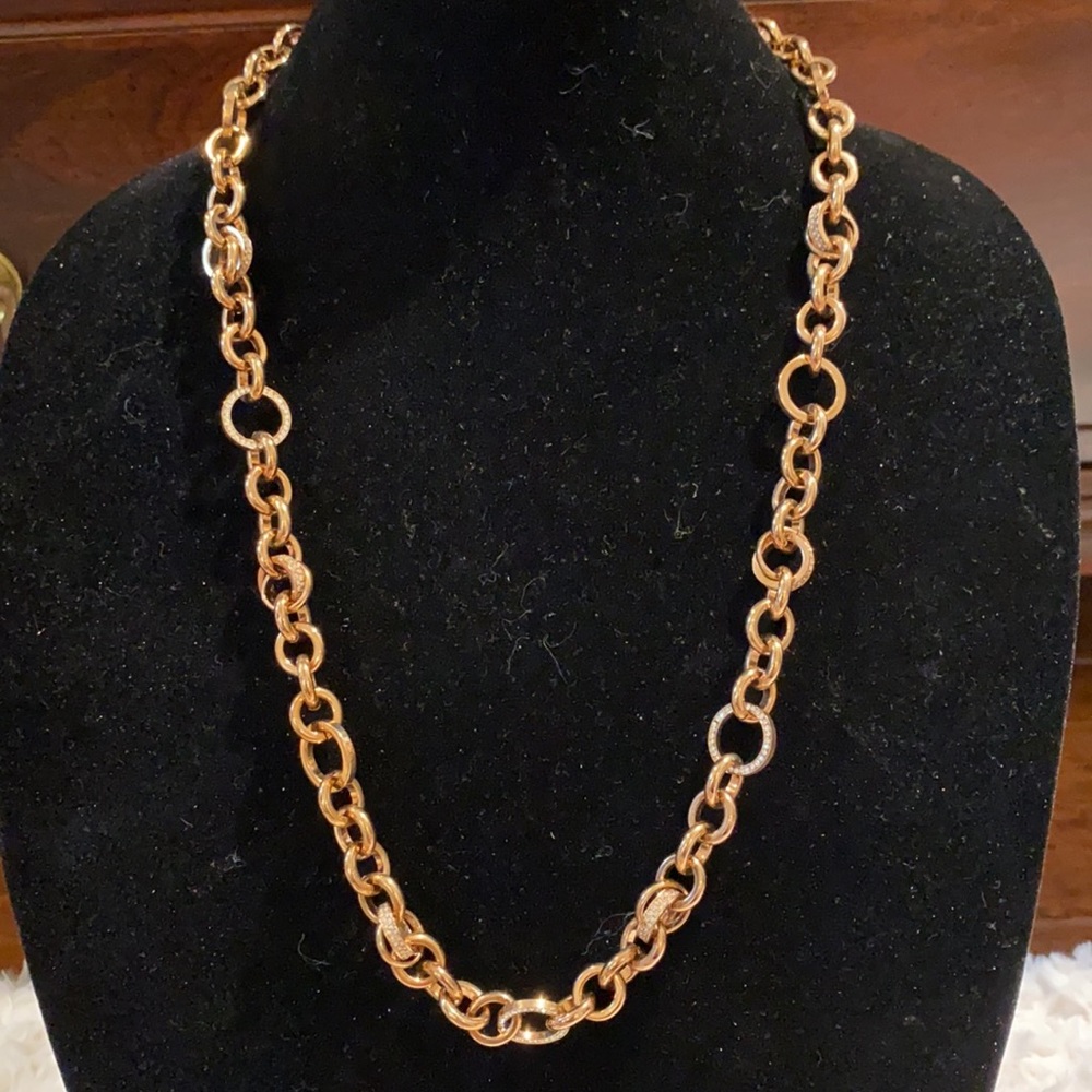 Michael Kors Rose Gold & Pave Link Necklace